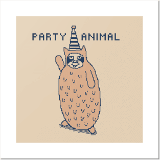 The Party Animal - 1bit Pixelart Posters and Art